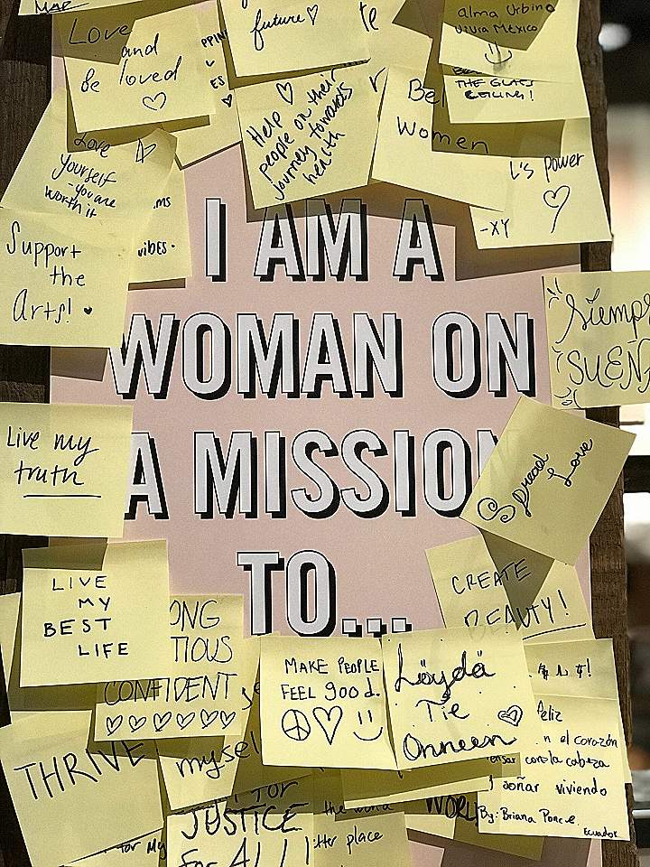 sticky notes on wall