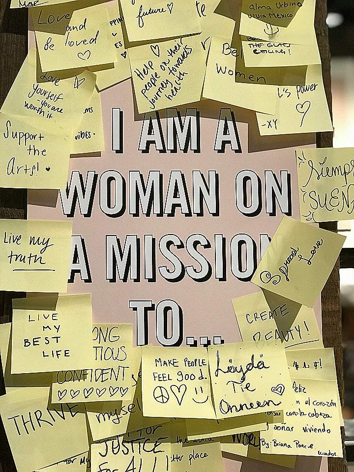 sticky notes on wall