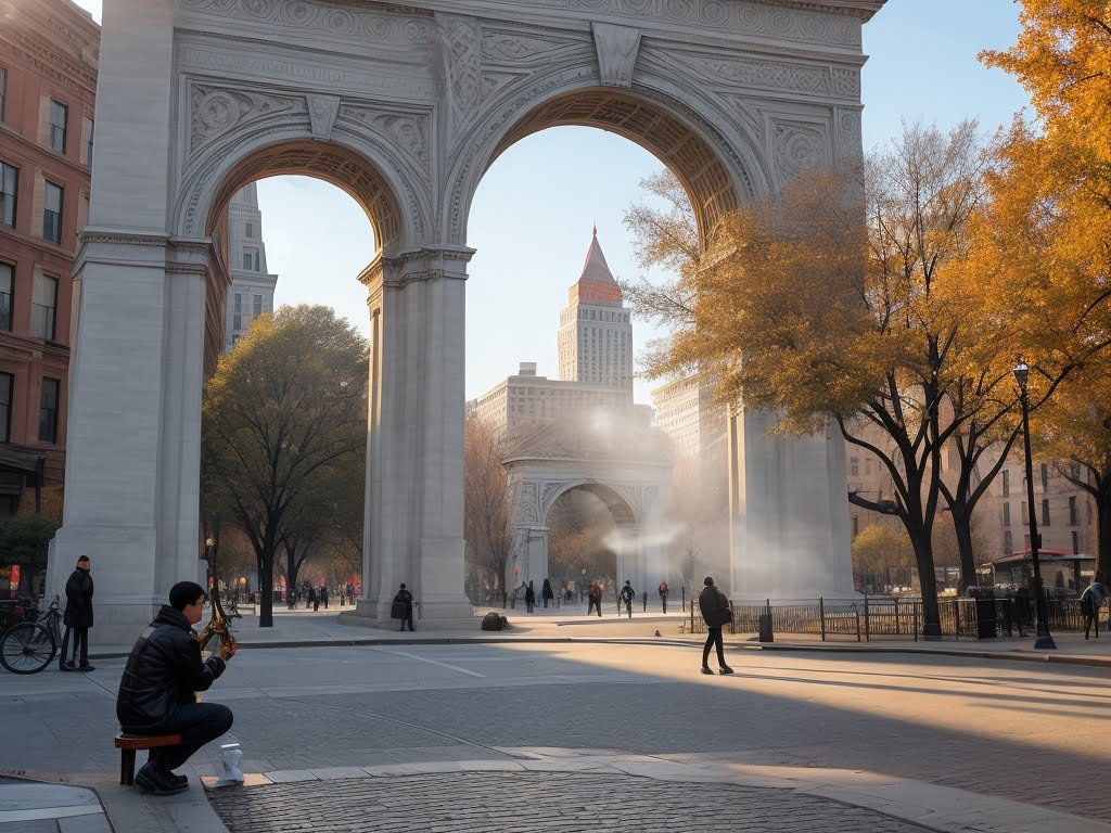 Quiet Morning in Washington Square Park