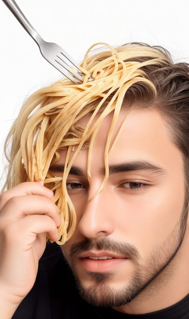 Silly Guy with Spaghetti Hair