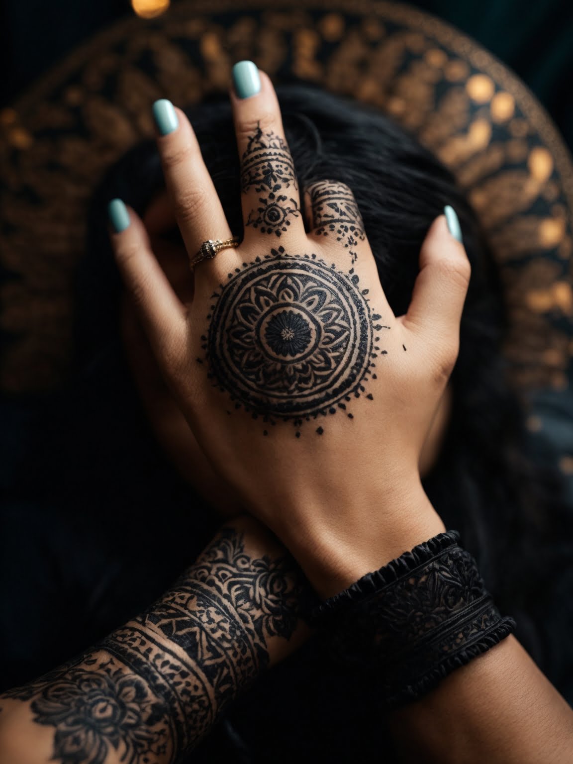 1. Back of a Woman’s Hand: A Mandala Masterpiece