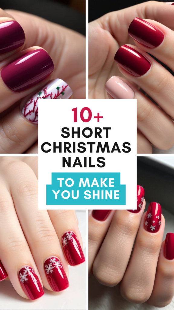 Chic Short Christmas Nails for a Subtle Holiday Look