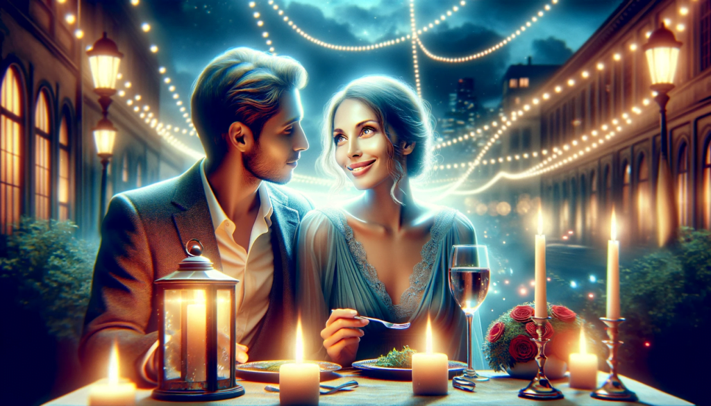 DALL·E 2023 12 09 10.53.09 Generate a wide visually appealing photo realistic image that captures the essence of 3 Beautiful Behaviors That Make Him Addicted to You. The sce