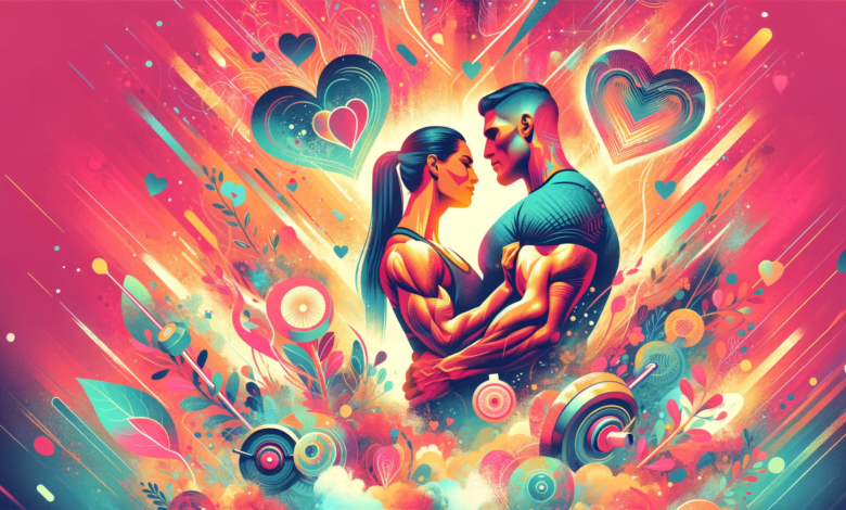 DALL·E 2023 12 10 23.22.46 Generate a wide eye catching and viral featured image for an article about love and muscular women. Showcase a muscular woman in a romantic empower