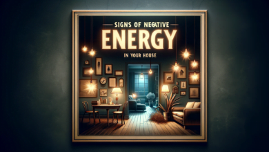 DALL·E 2023 12 11 22.55.29 A wide eye catching featured image representing Signs of Negative Energy in Your House. The image includes visually compelling elements like a diml