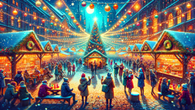 DALL·E 2023 12 13 06.07.44 Generate a wide eye catching featured image that encapsulates the theme of How to Be More Positive in Christmas. The image should portray a vibrant