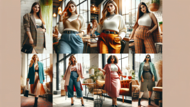 DALL·E 2023 12 15 20.41.29 Generate a wide dynamic image for the featured article. The image should feature diverse plus size women each in a smart fashion forward outfit. Th
