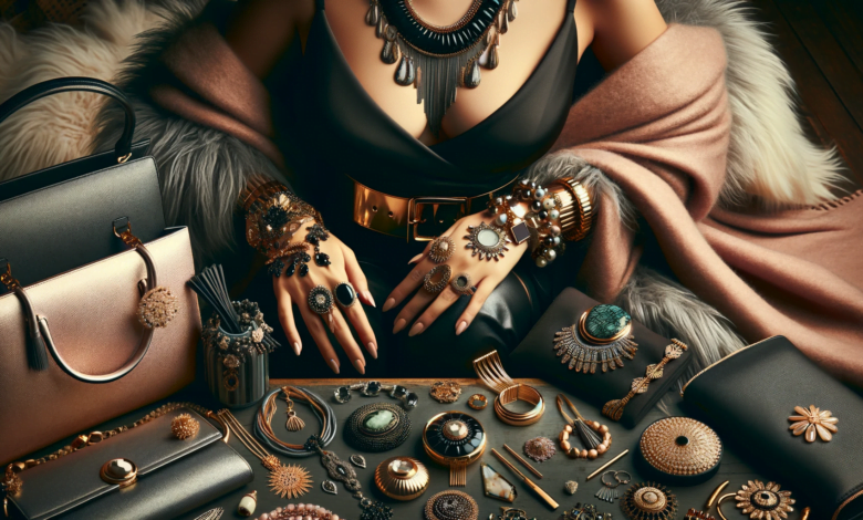 DALL·E 2023 12 15 22.47.10 Generate a wide eye catching and viral worthy image for a feature on accessorizing for plus size perfection. The image should depict a luxurious and