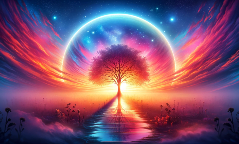 DALL·E 2023 12 29 12.17.26 An eye catching and viral wide image that embodies the theme of needing a hard reset in life. The image features a vibrant dawn sky symbolizing new b