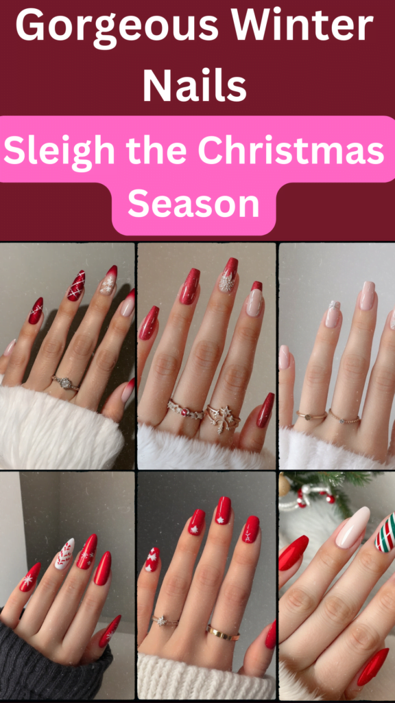 simple christmas nails winter 1