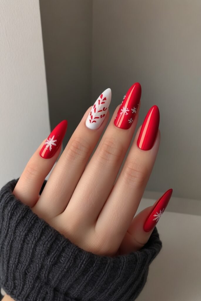 simple christmas nails winter 3