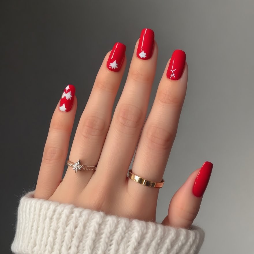 simple christmas nails winter 4