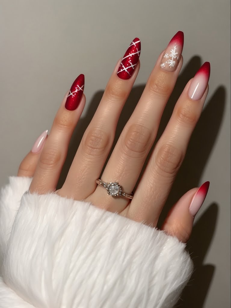 simple christmas nails winter 9