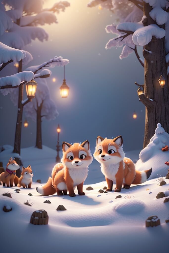 3D Animation Style An enchanting winter scene comes to life wi 0