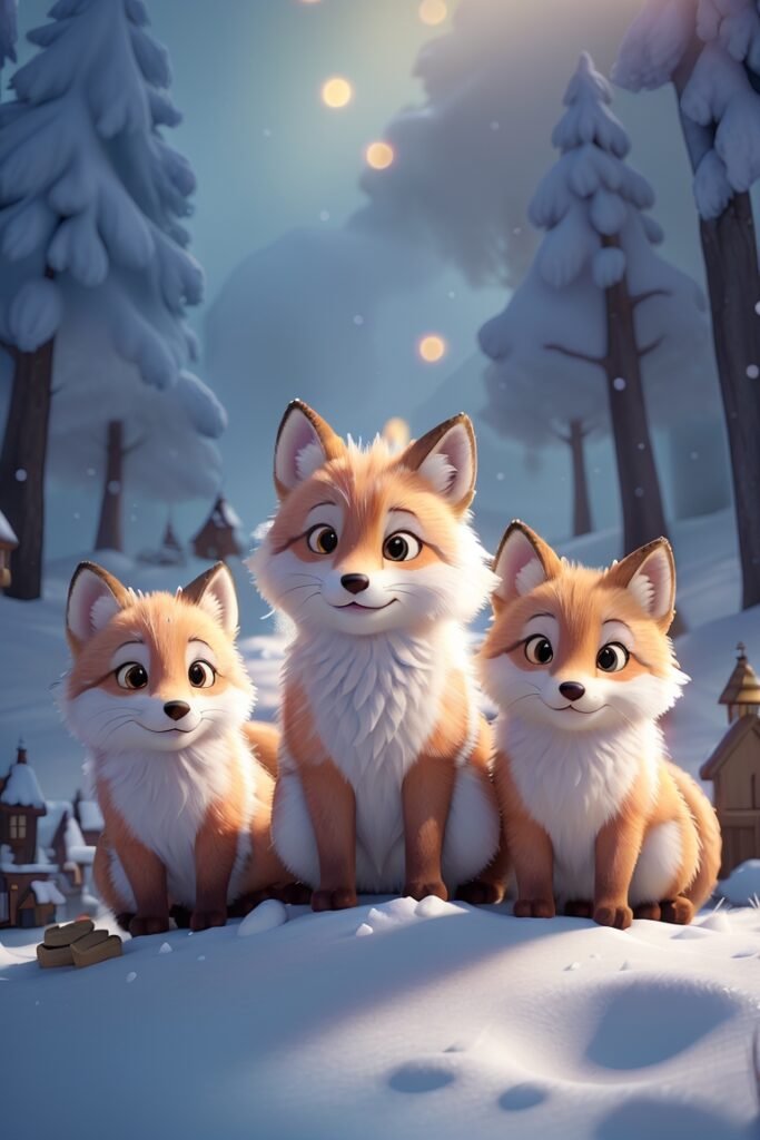 3D Animation Style An enchanting winter scene comes to life wi 1