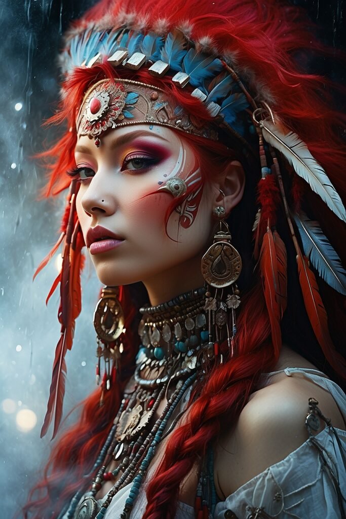 Leonardo Diffusion XL A beautiful red haired girl with a nativ 1