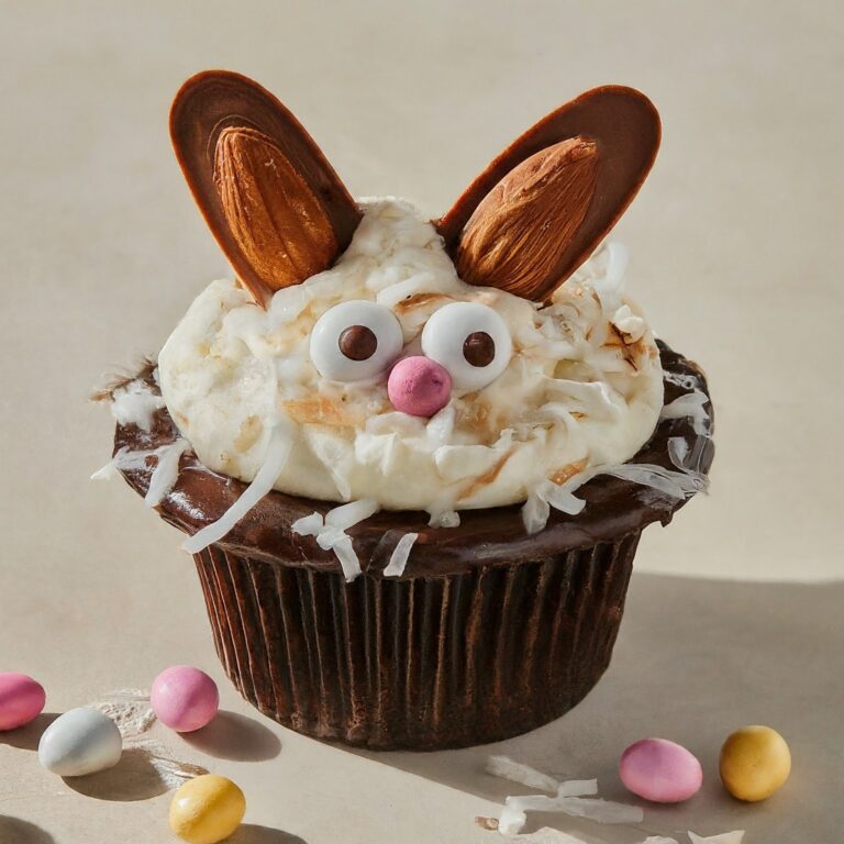 Hop into Spring with these Adorable and Delicious Almond Joy Easter Bunny Cupcakes!