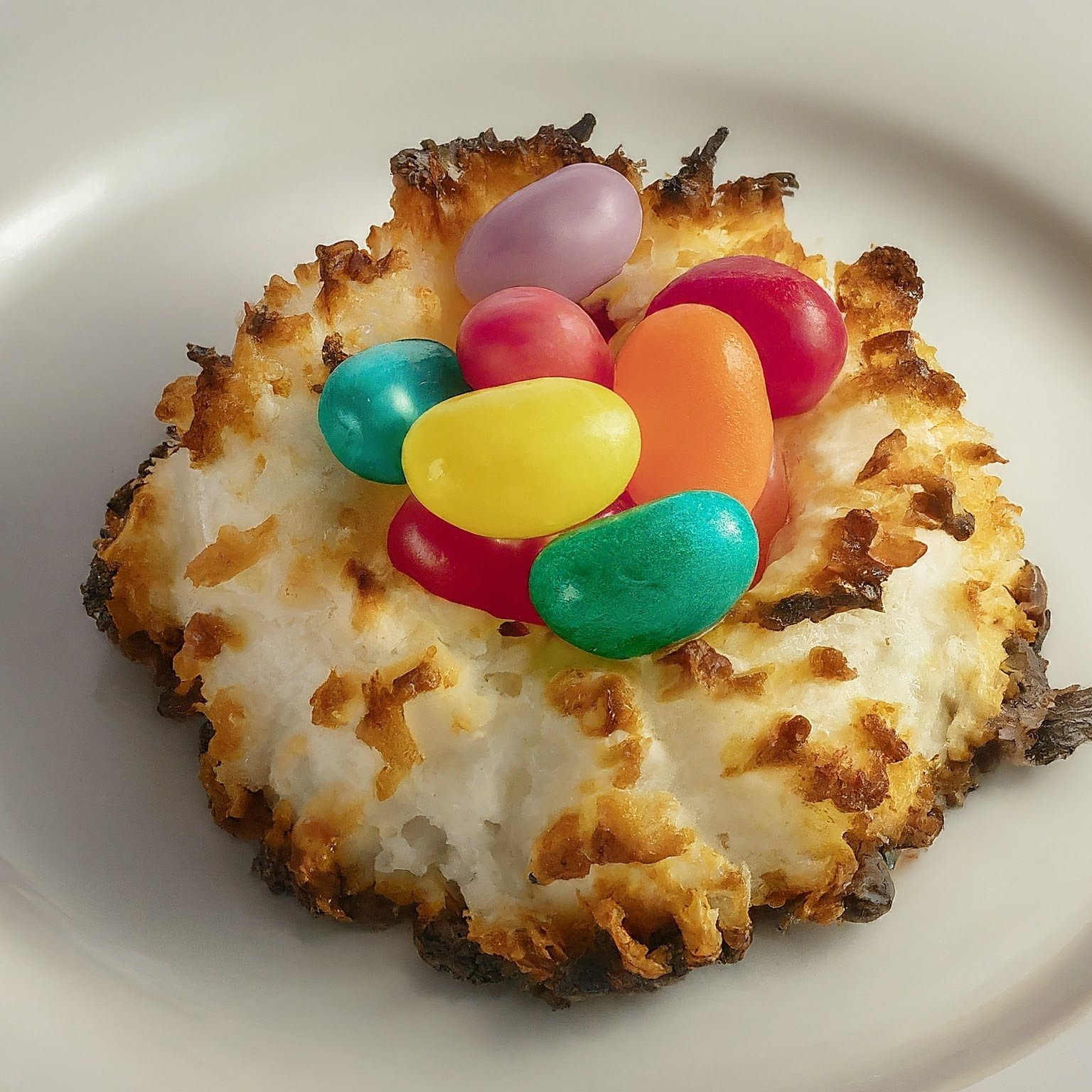 Adorable and Easy: Coconut Macaroon Nests with Jelly Beans 