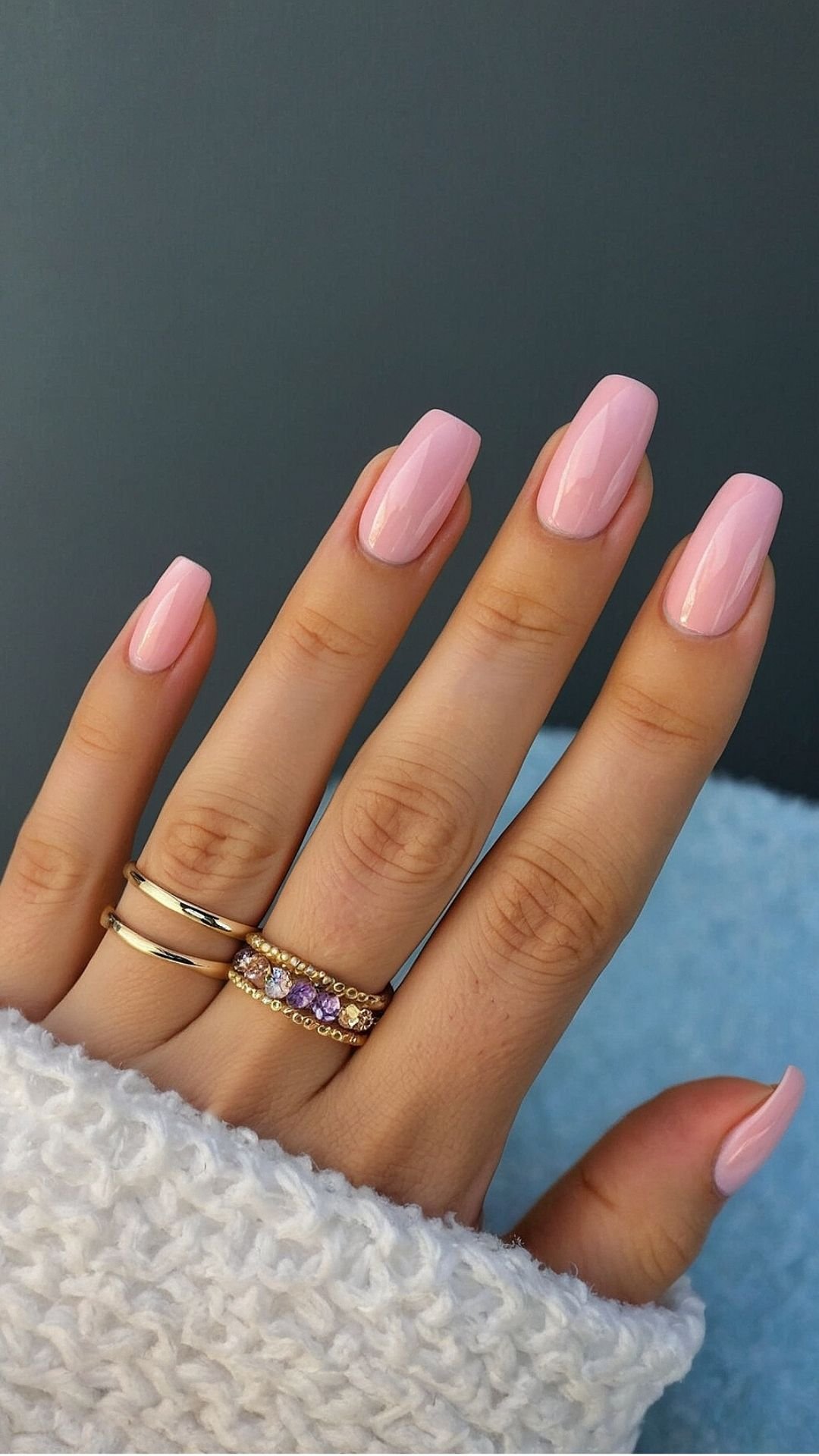 Elegant Blush Almond Nails