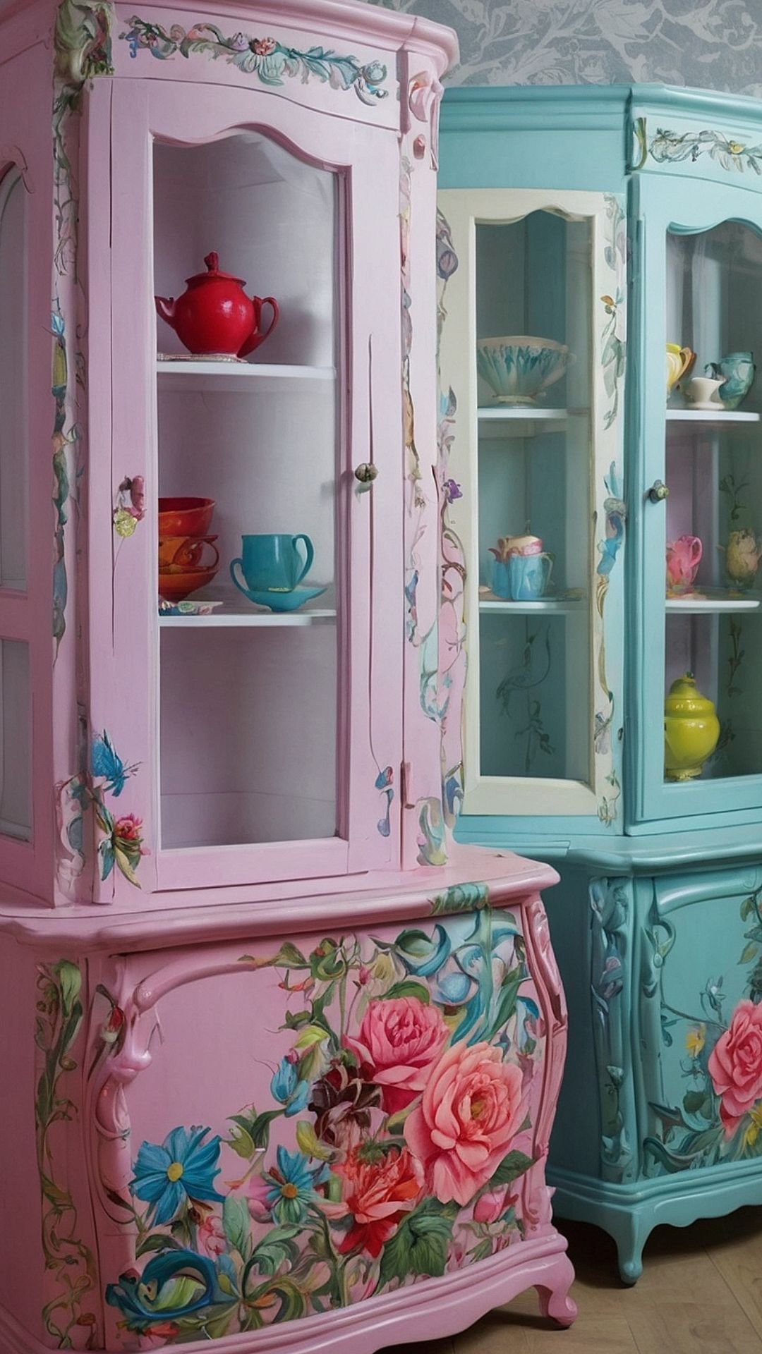 Rosy Rococo Cabinet
