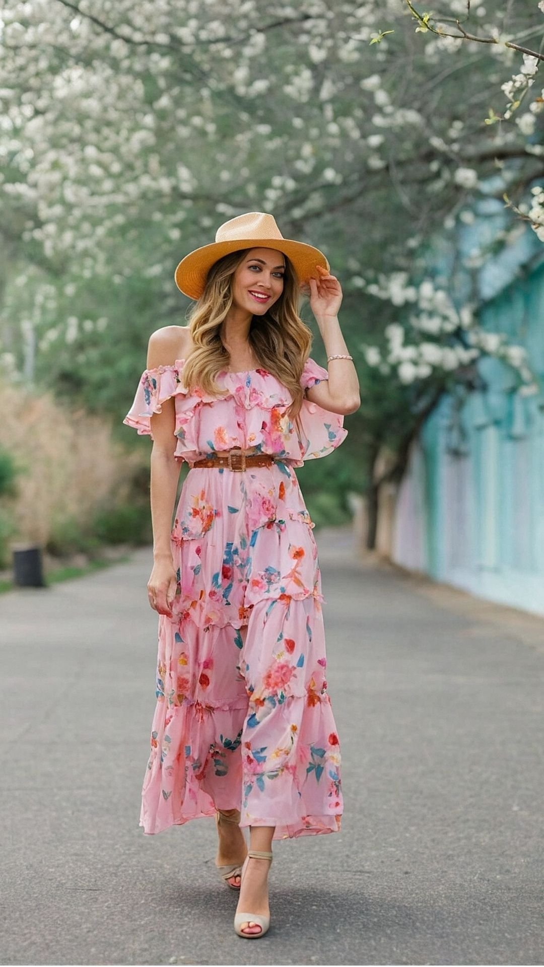 Blossom Beauty Off-Shoulder Floral Dress