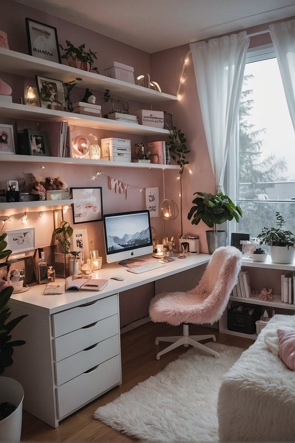 Millennial Pink Modern Bedroom