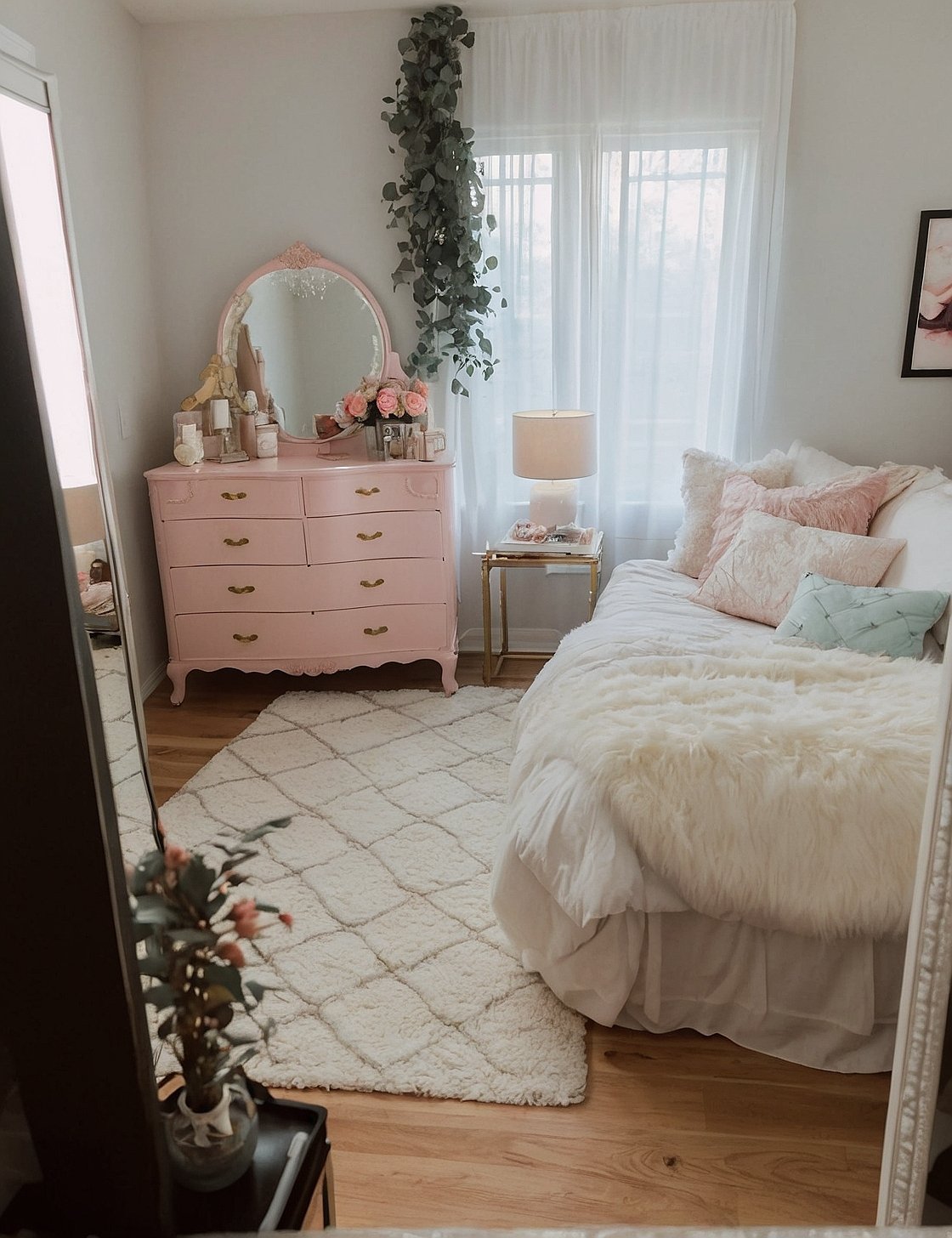 Pretty in Pink Vintage Dresser Room