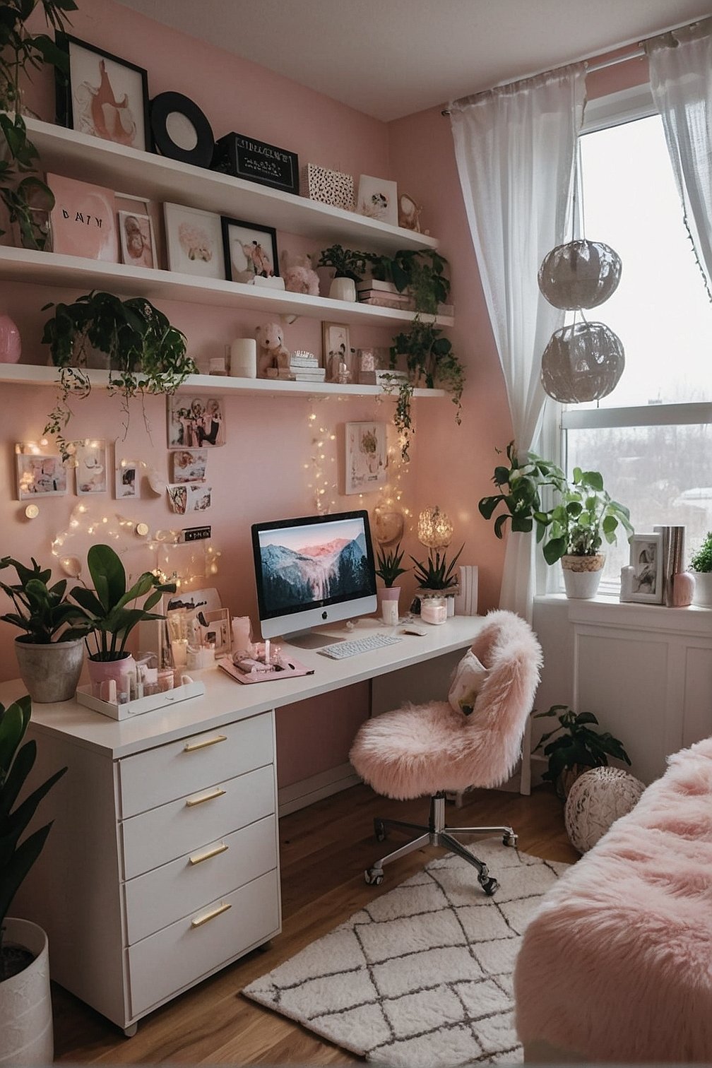 Chic Rosy Home Office