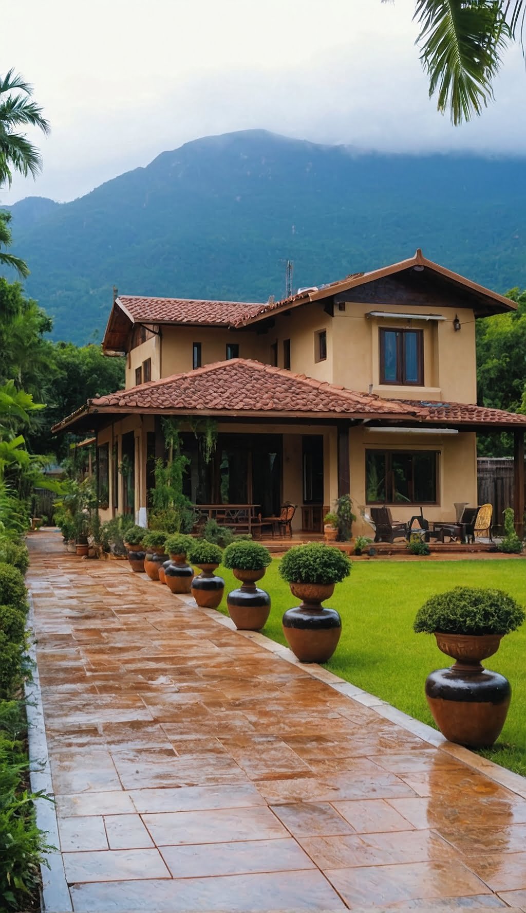Rustic Charm: Classic Elegance with Mountain Backdrop