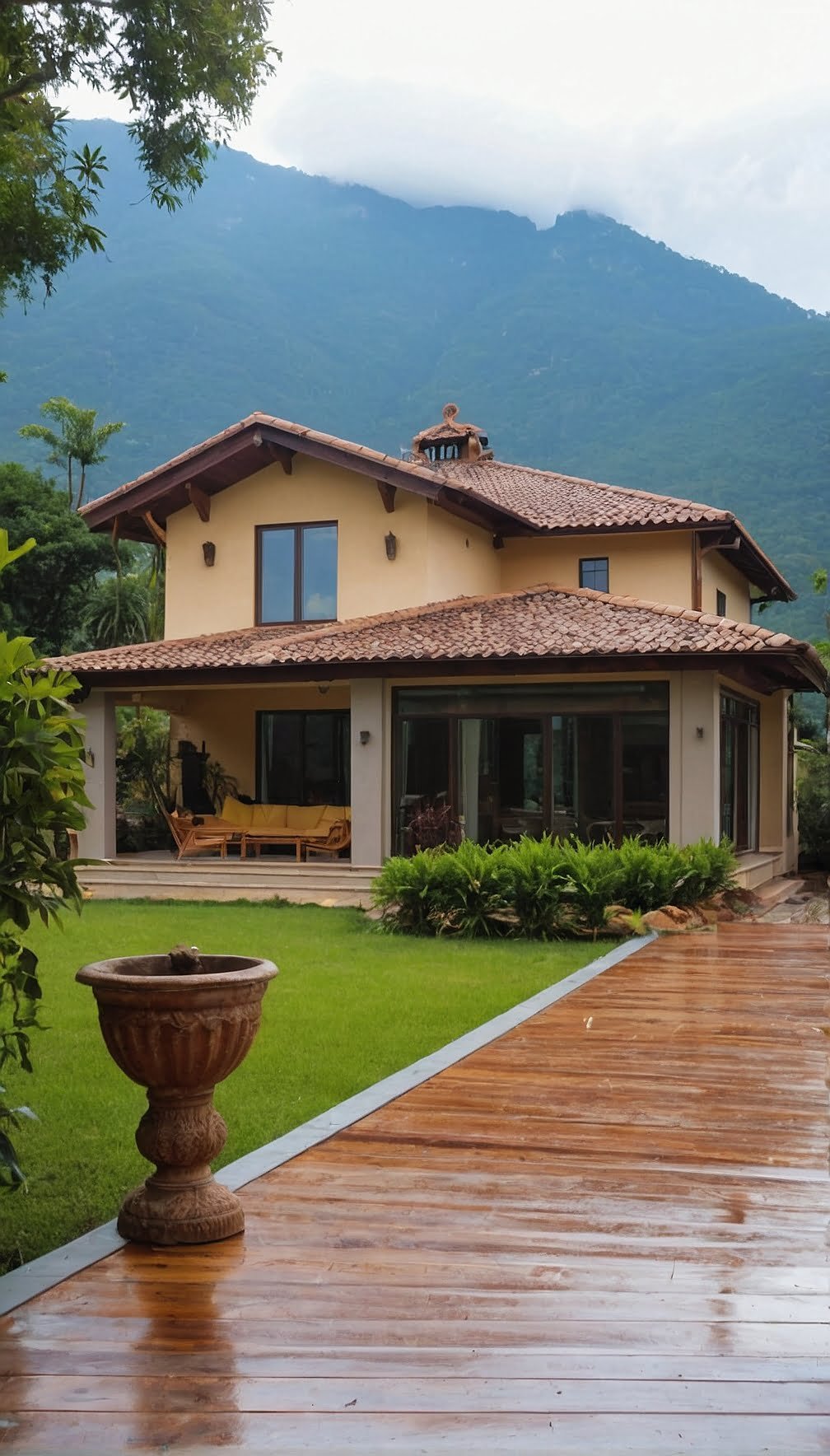 Tropical Tranquility: Serene Villa with Verdant Vistas