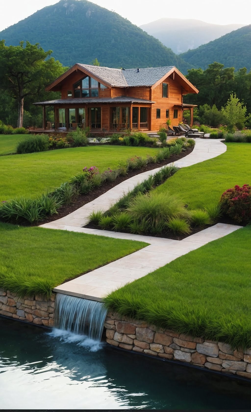 Woodland Wonder: Eco-friendly Design with Water Features