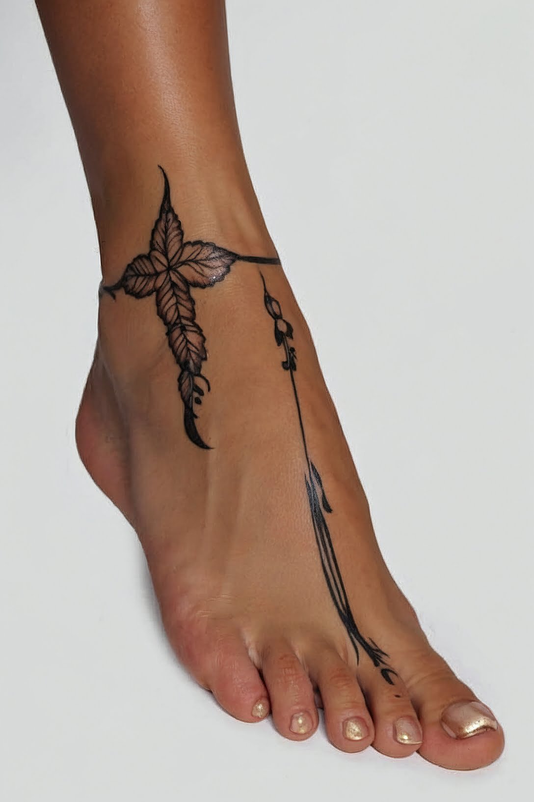 Fairy Tale Leaf Chain Tattoo