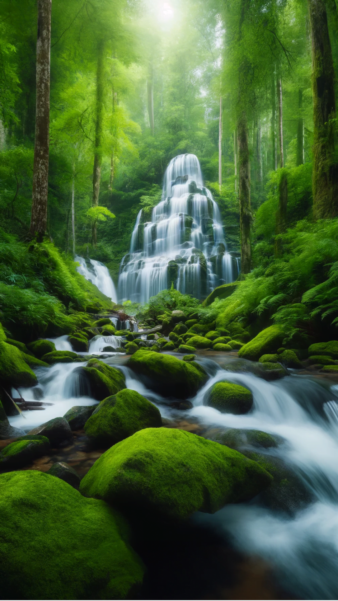 Serene Waterfall - Calming Nature Background