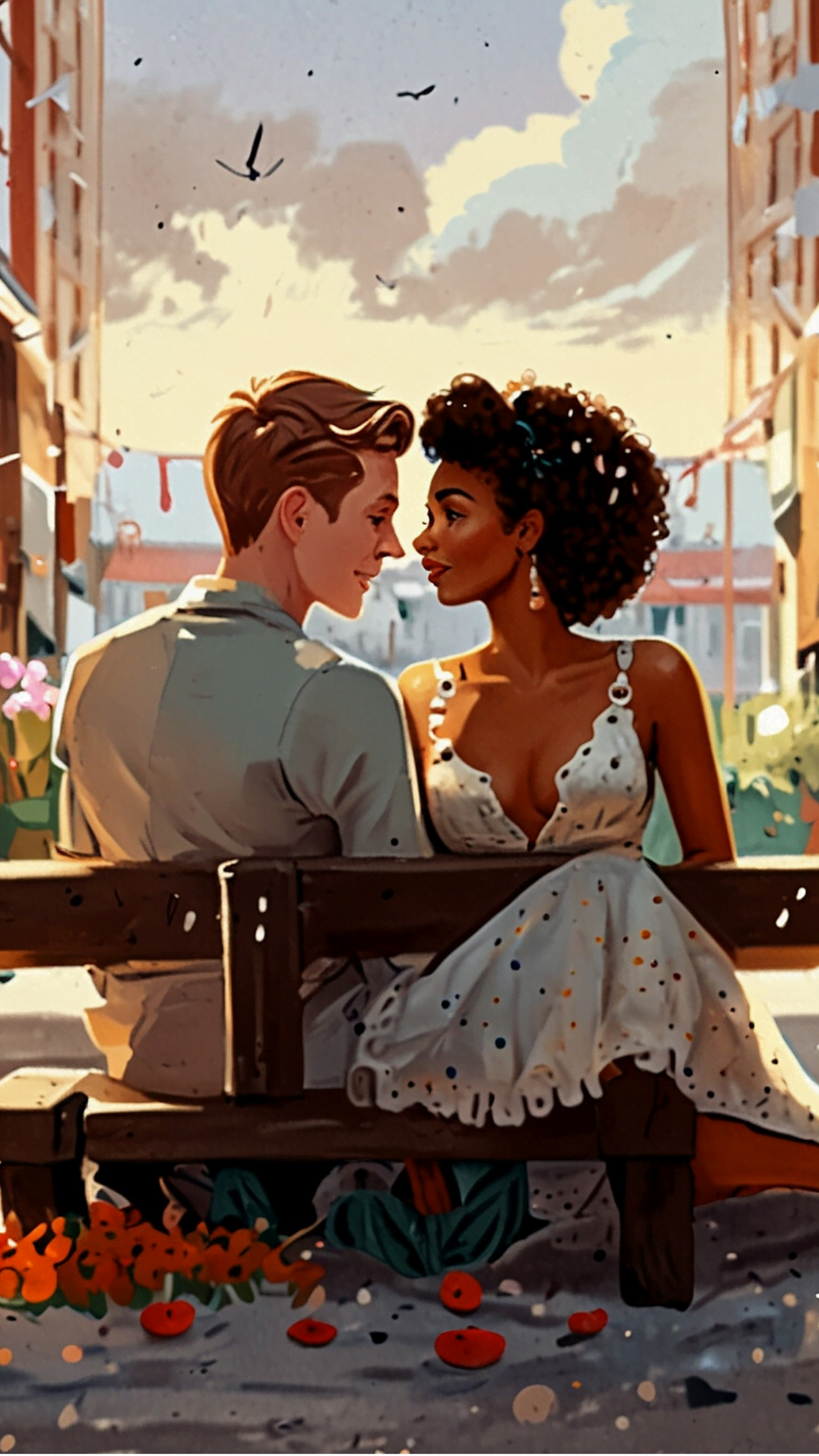 Urban Fairytale - Whimsical Love on a City Bench