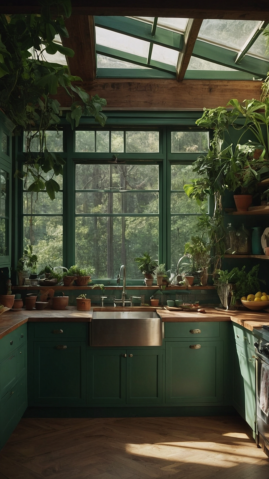 Serenity in Green: Kitchen Oasis