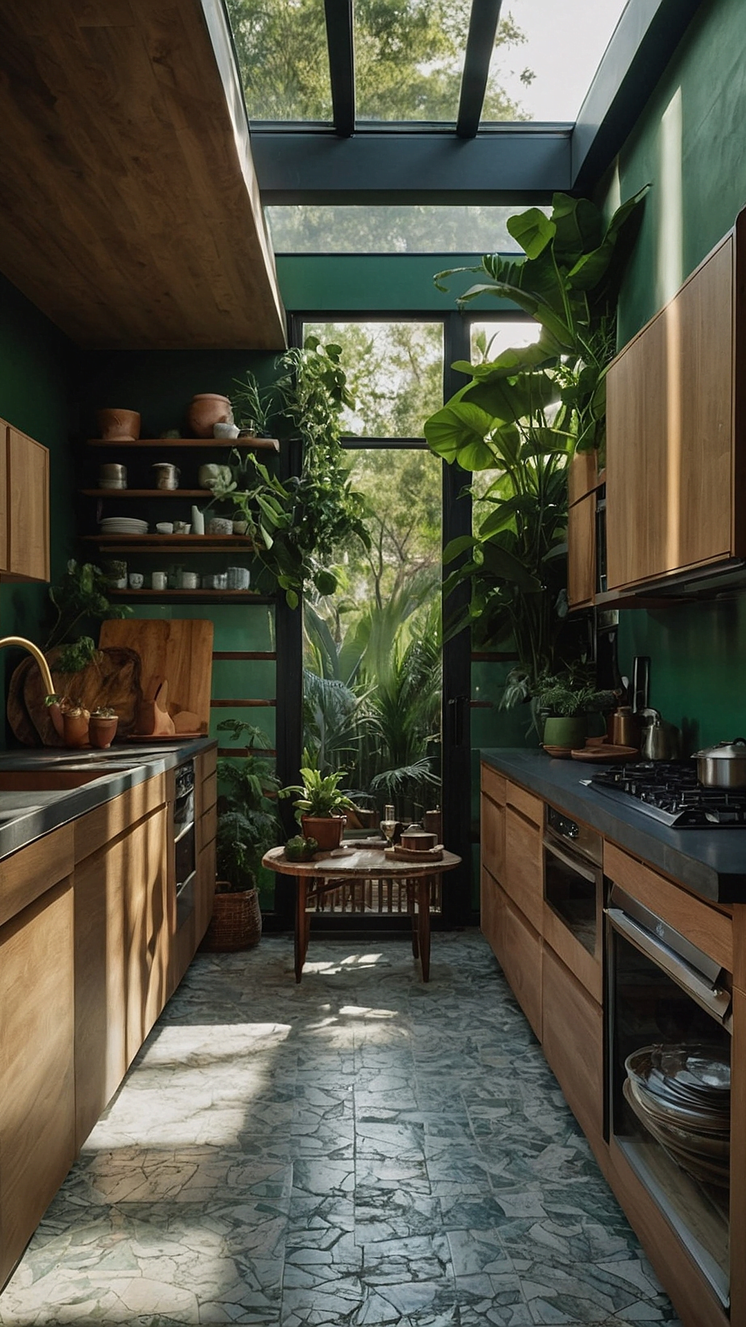 Botanical Escape: Green Kitchen Inspirations