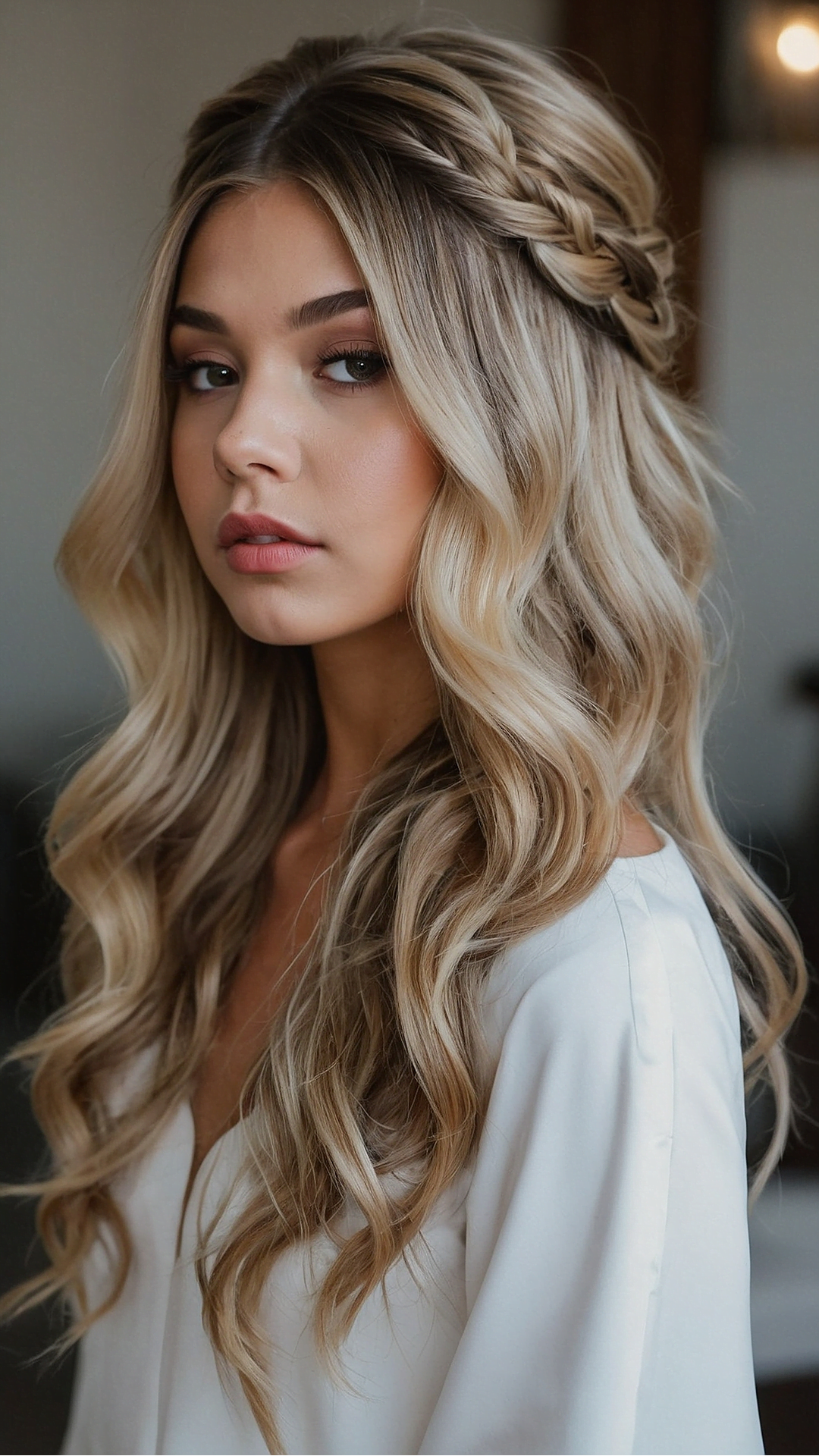 Flowing Waterfall Hairstyle for Prom