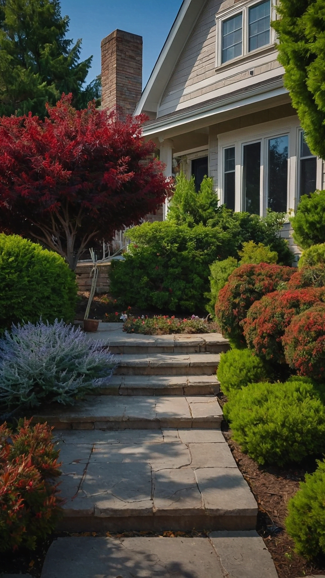 Transforming Home Fronts with Flaming Barberry Bushes