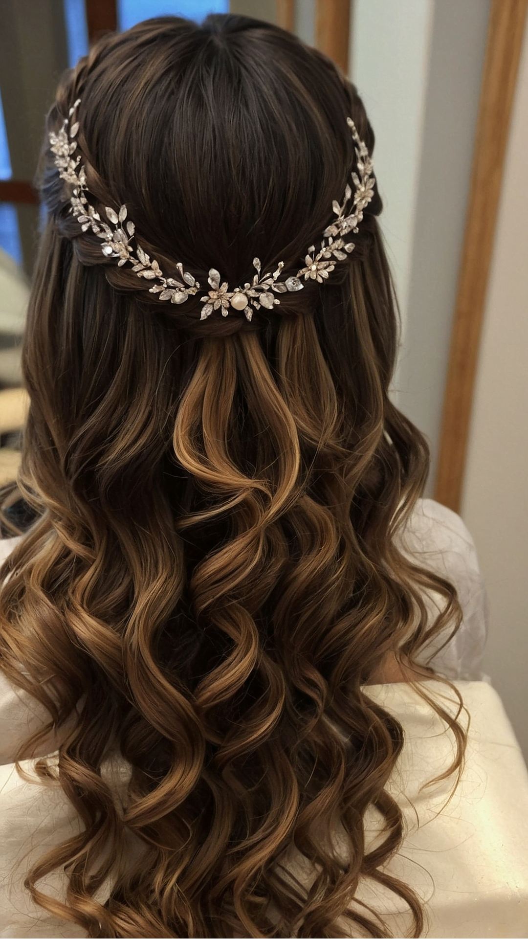 Sleek Straight Look with Adorable Hairpiece for Prom