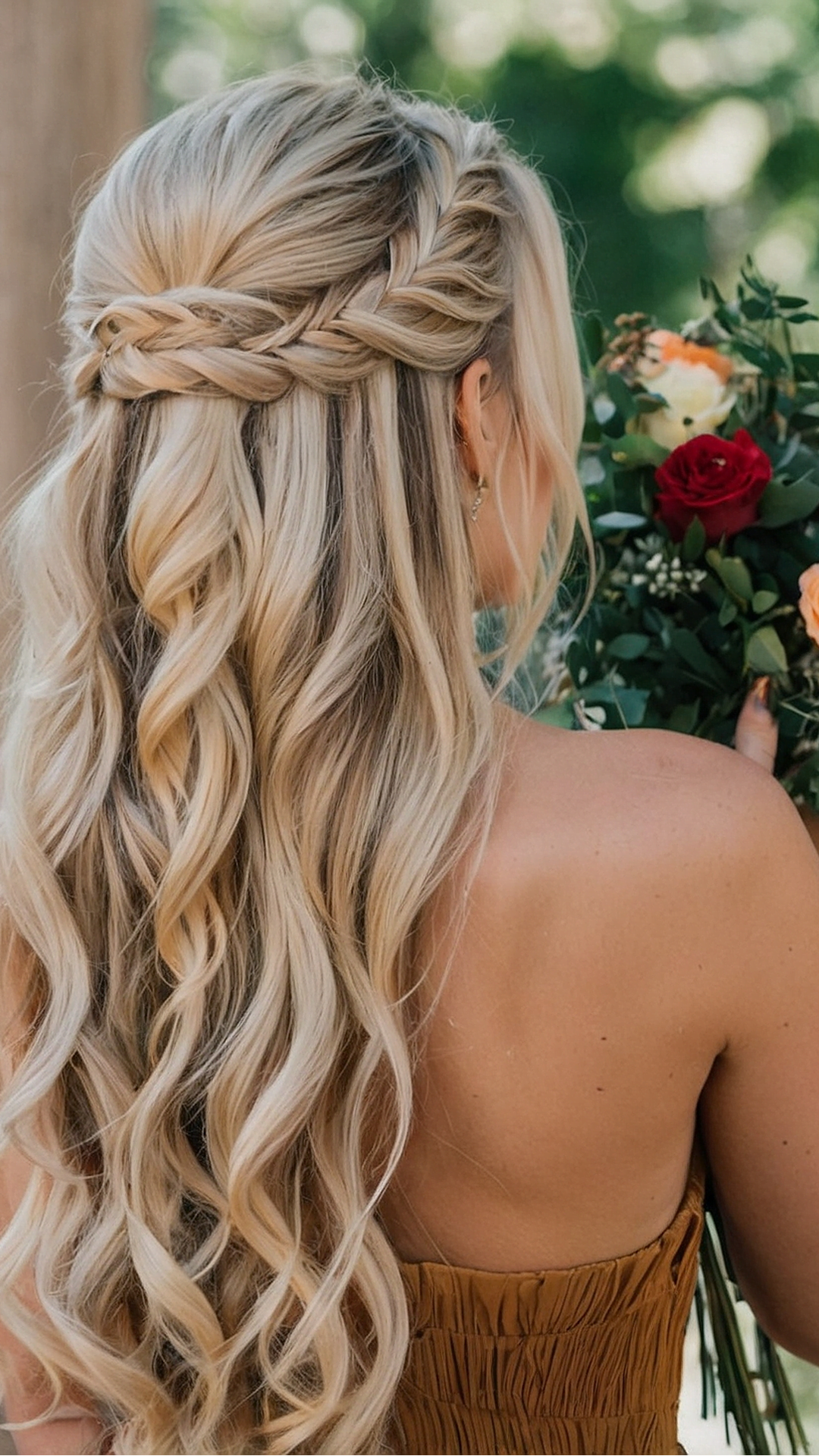 Floral Accents for Half-Up Half-Down Prom Hair