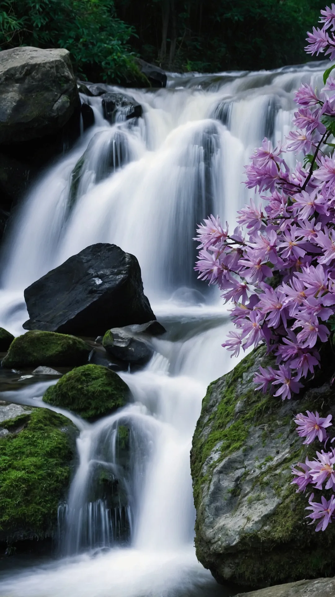 Nature's Jewels: Radiant Waterfalls Wallpaper Gems