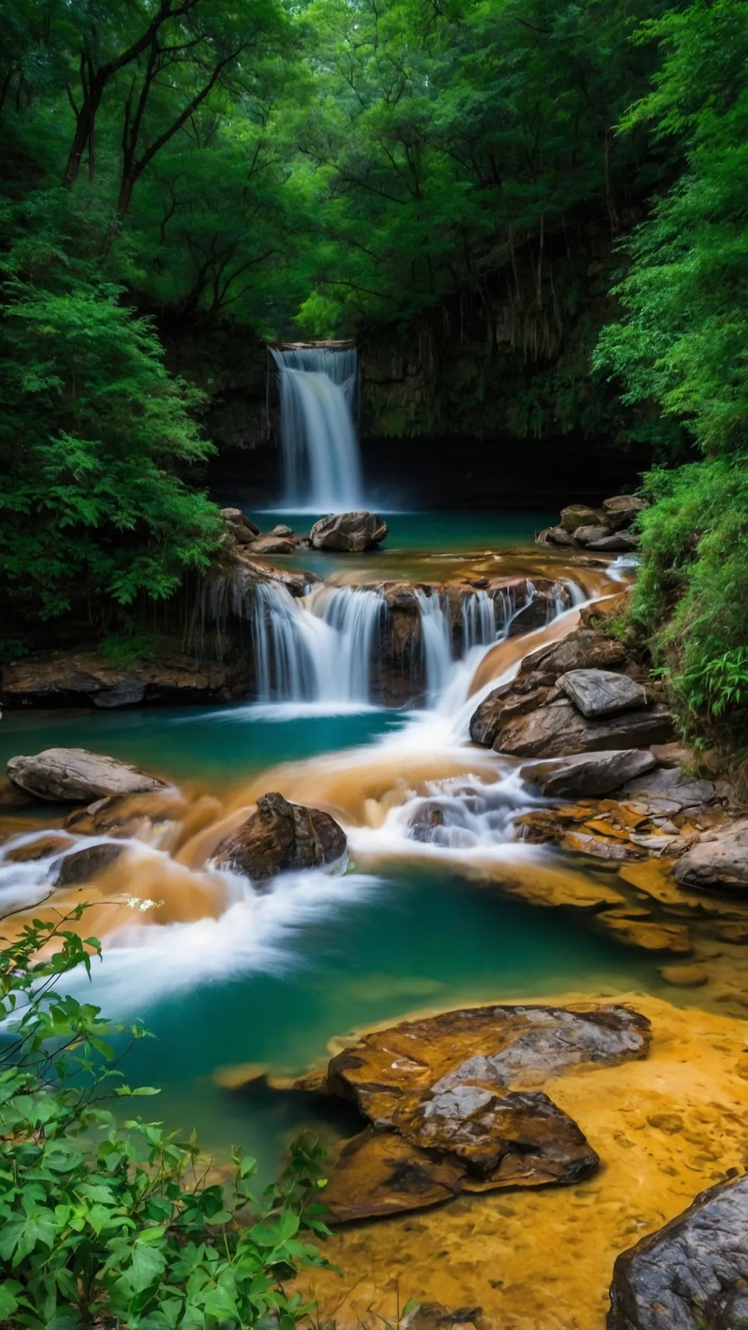 Luminous Rapids: Dazzling Waterfalls Wallpaper Visions