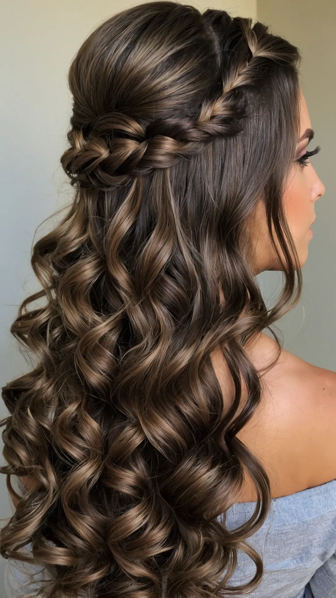 Serene Silhouettes: Long Hair Prom Hairstyle Visuals