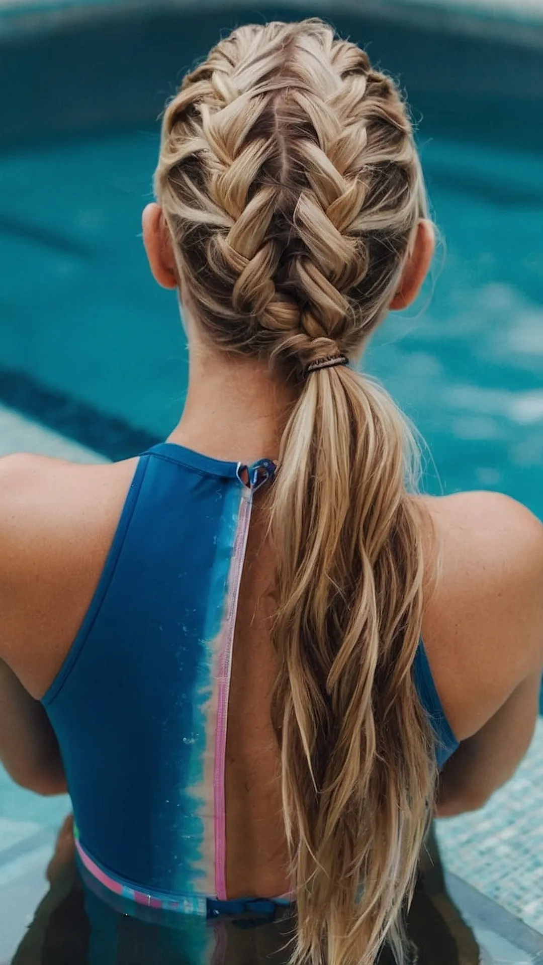 Mermaid-Inspired Pool Pigtails