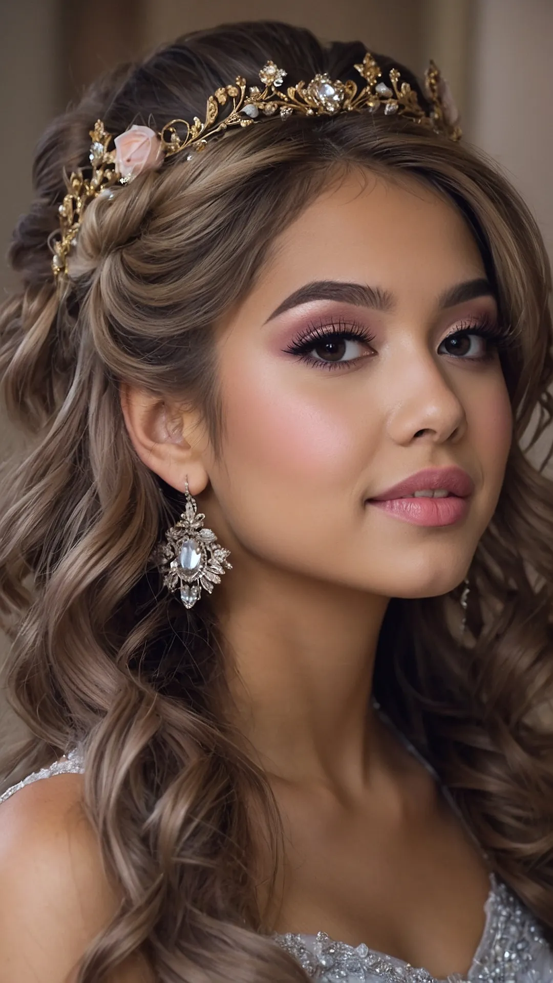 Tiara Tresses: Quinceañera Crown Hairstyle Ideas