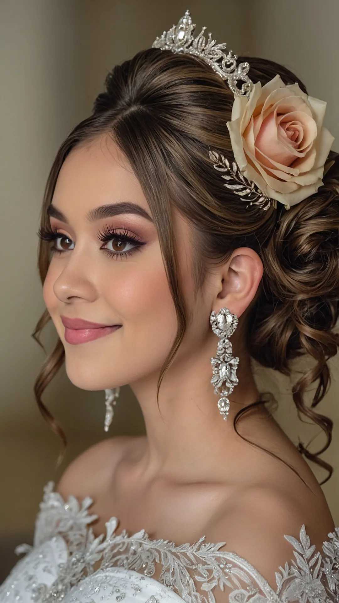 Glamorous Crowning Touch for Quinceañera Hair