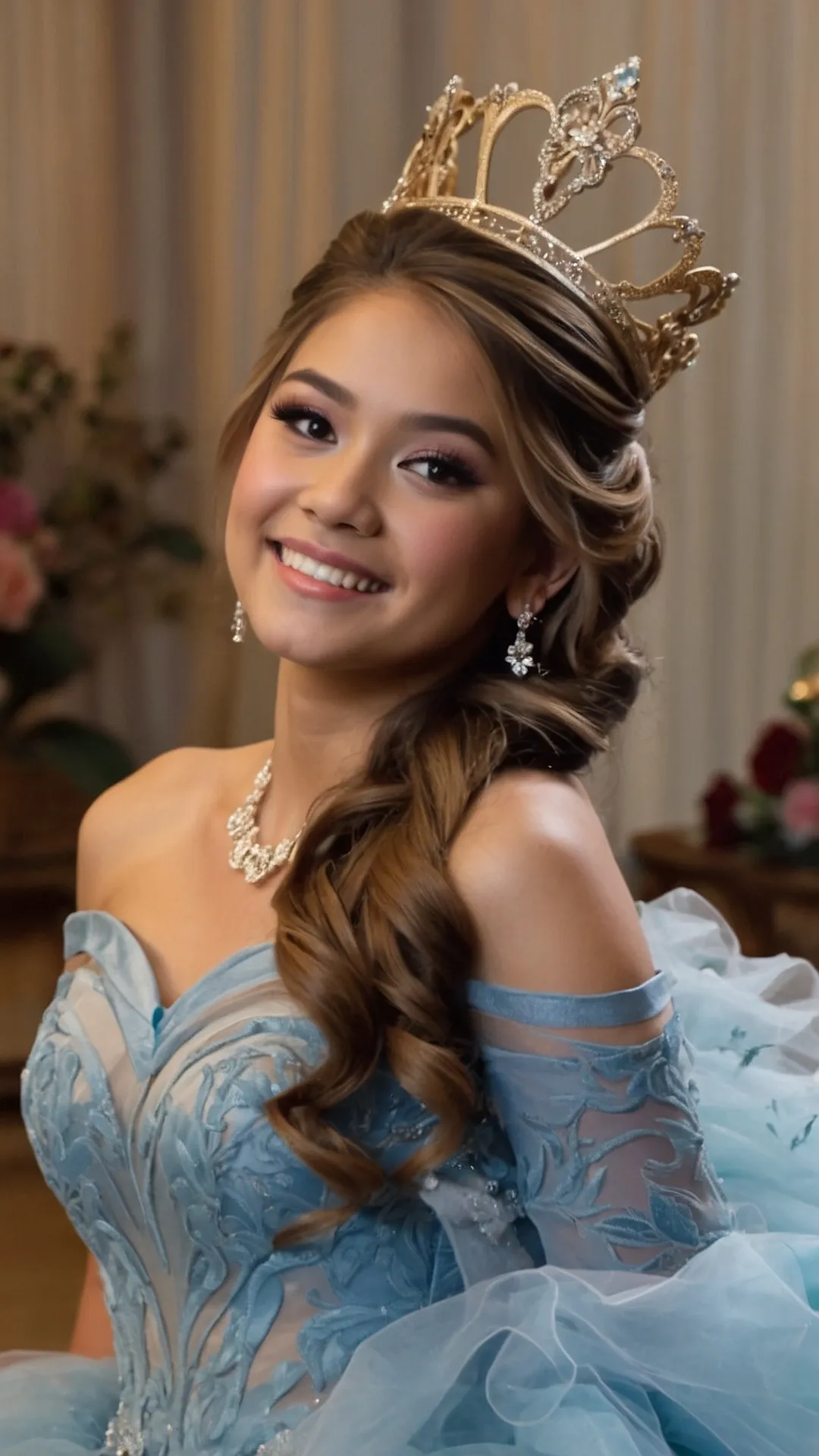 Exquisite Crowns and Quinceañera Hairdos