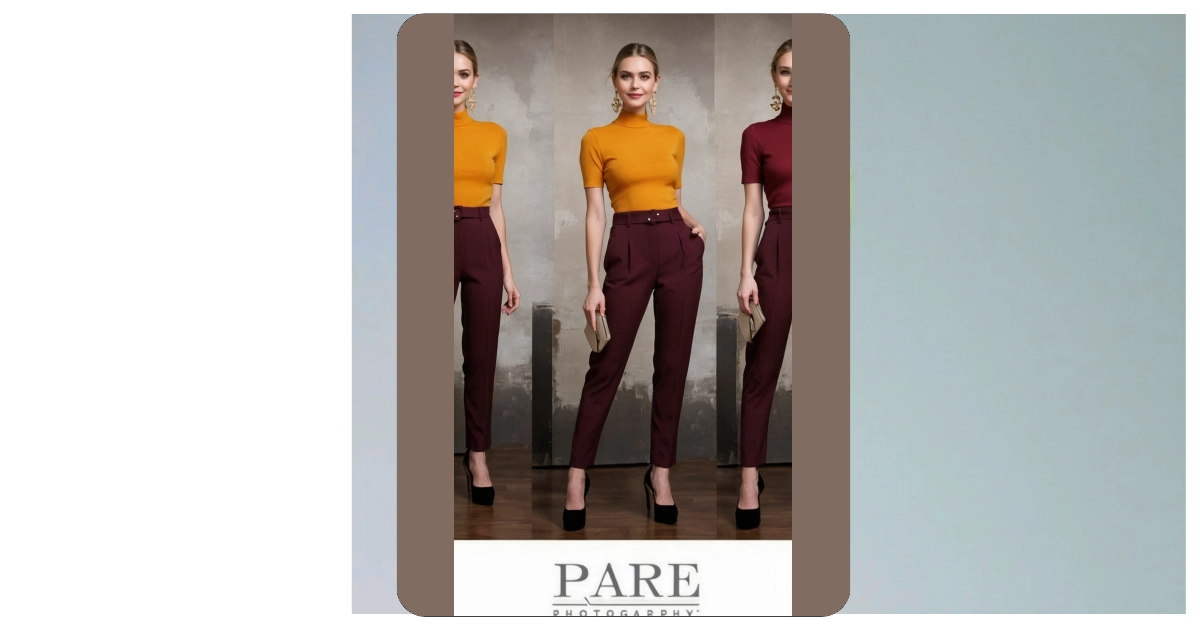 Wine Smocked Satin Pant main image 0