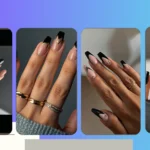 Trendy Short Black Nail Art with a Dash of Color