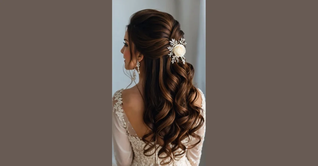 22 Fabulous Half Up Half Down Hairstyles Perfect for Brides 31 13 174